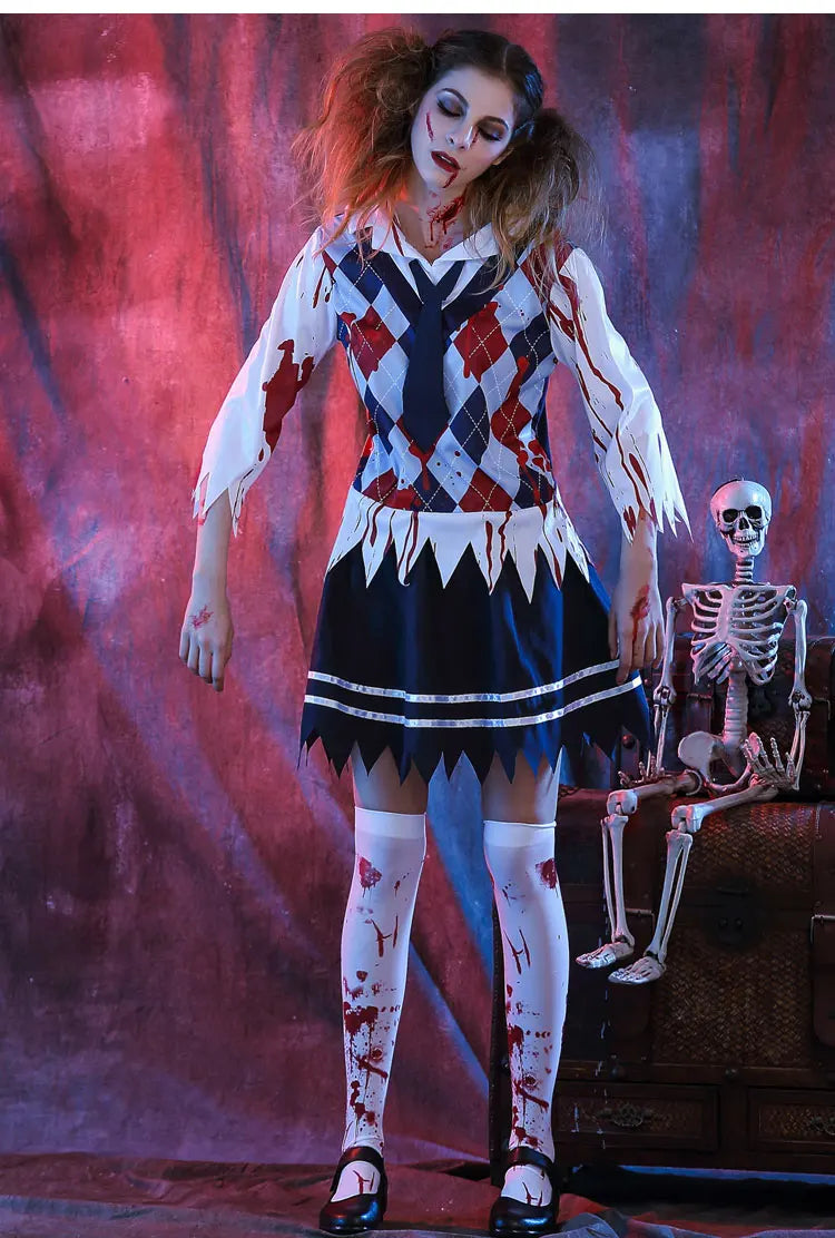Spooky Zombie School Uniform for Halloween Cosplay - Image 18