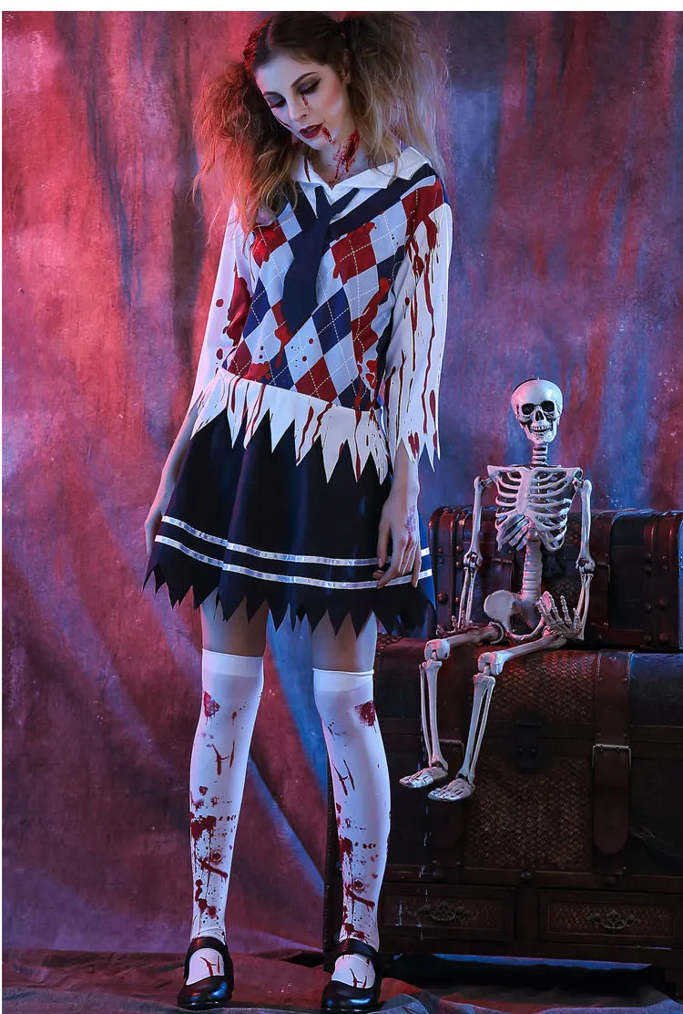 Spooky Zombie School Uniform for Halloween Cosplay - Image 3