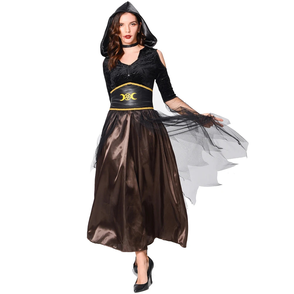 Women's Black Devil Witch Costume for Halloween Parties - Image 4