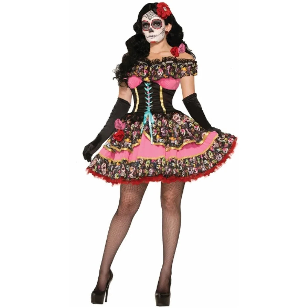 Skull Flower Fairy Ghost Bride Costume for Halloween - Image 3