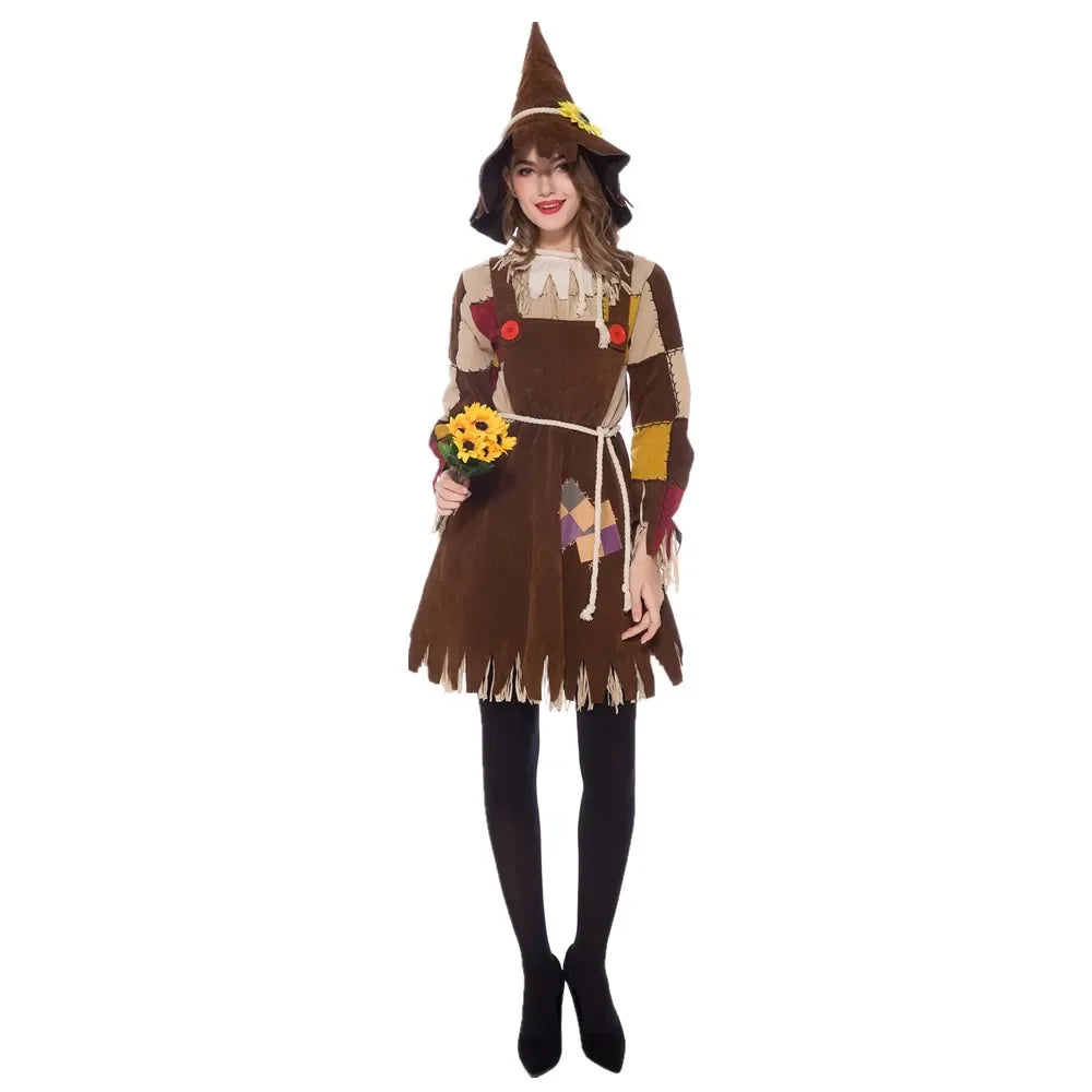 Spooky Parent-Child Scarecrow Circus Costume for Halloween - Image 14