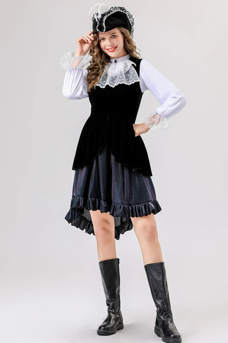 Vintage Caribbean Pirate Vampire Costume for Halloween Carnival - Image 11