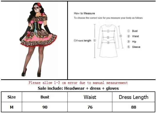 Skull Flower Fairy Ghost Bride Costume for Halloween - Image 10