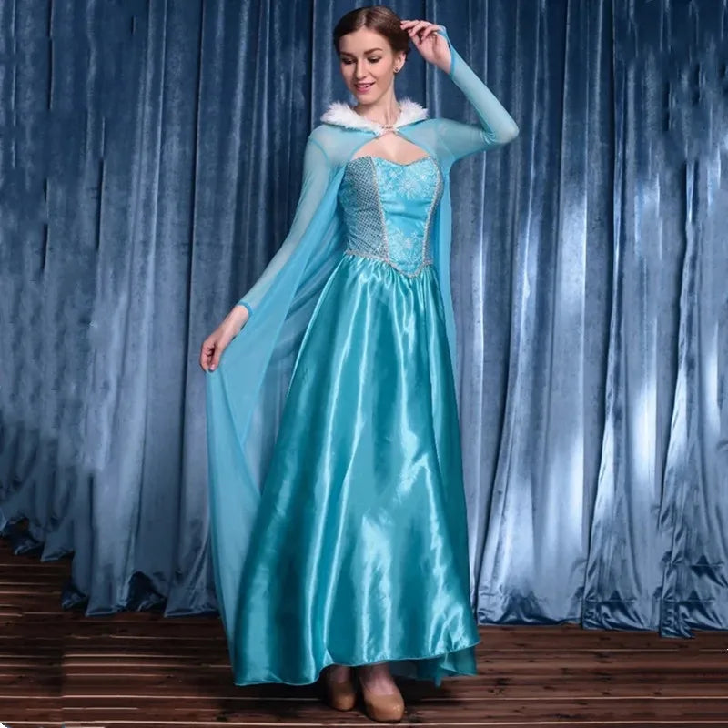 Enchanting Ice Princess Dress for Adult Halloween Cosplay - Image 2