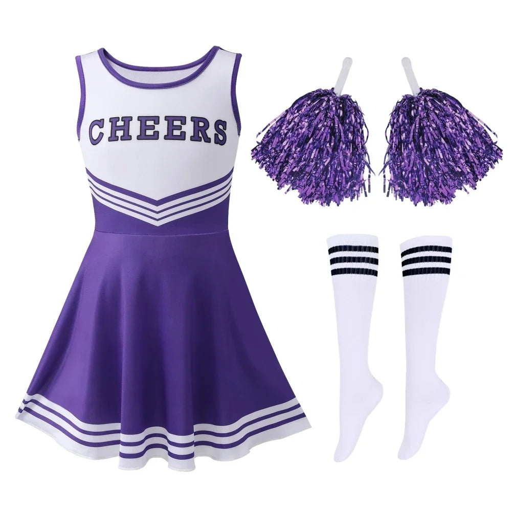 3-Piece Summer Kids' Cheerleading Tank Top Set - Image 28