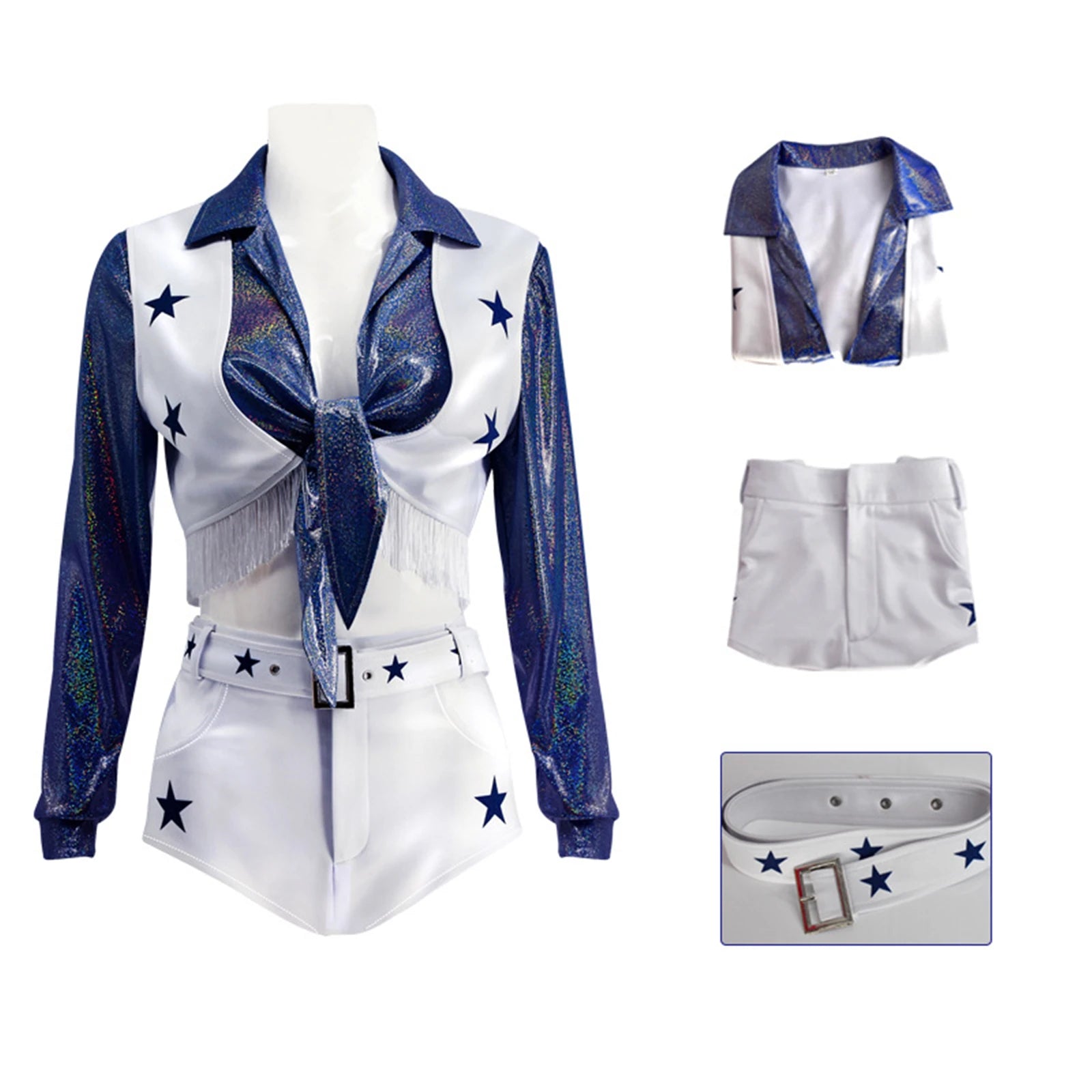 Sexy Cheerleader Costume with Jacket and Shorts for Halloween