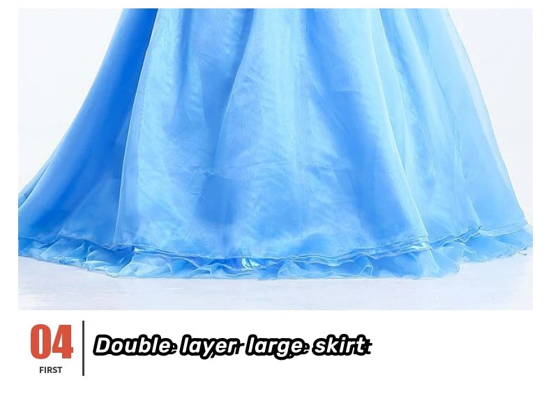 Snow Princess Blue Dress for Halloween and Costume Parties - Image 11