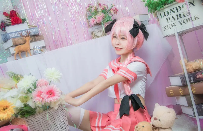 Cute Pink Sailor Suit Cosplay Costume with Wig for Halloween - Image 10