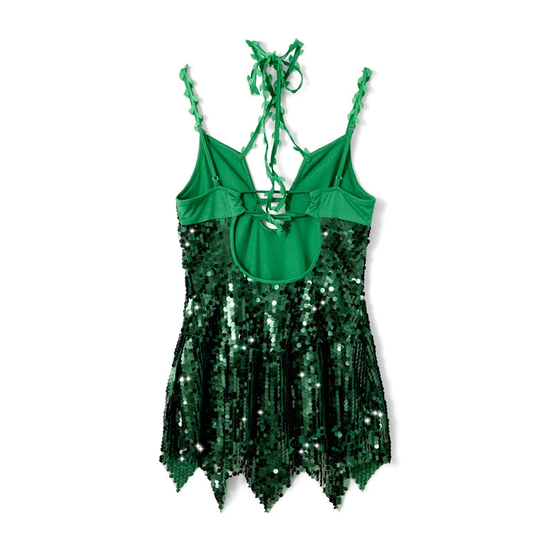 Elegant Sleeveless Hollow Out Sequin Dress for Halloween - Image 13