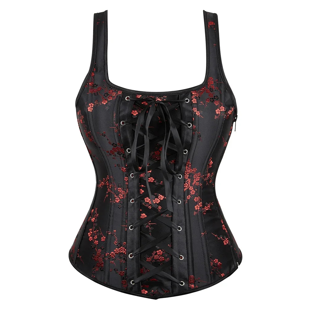 Floral Embroidery Corset Tops for Women - Slimming Bustiers - Image 10