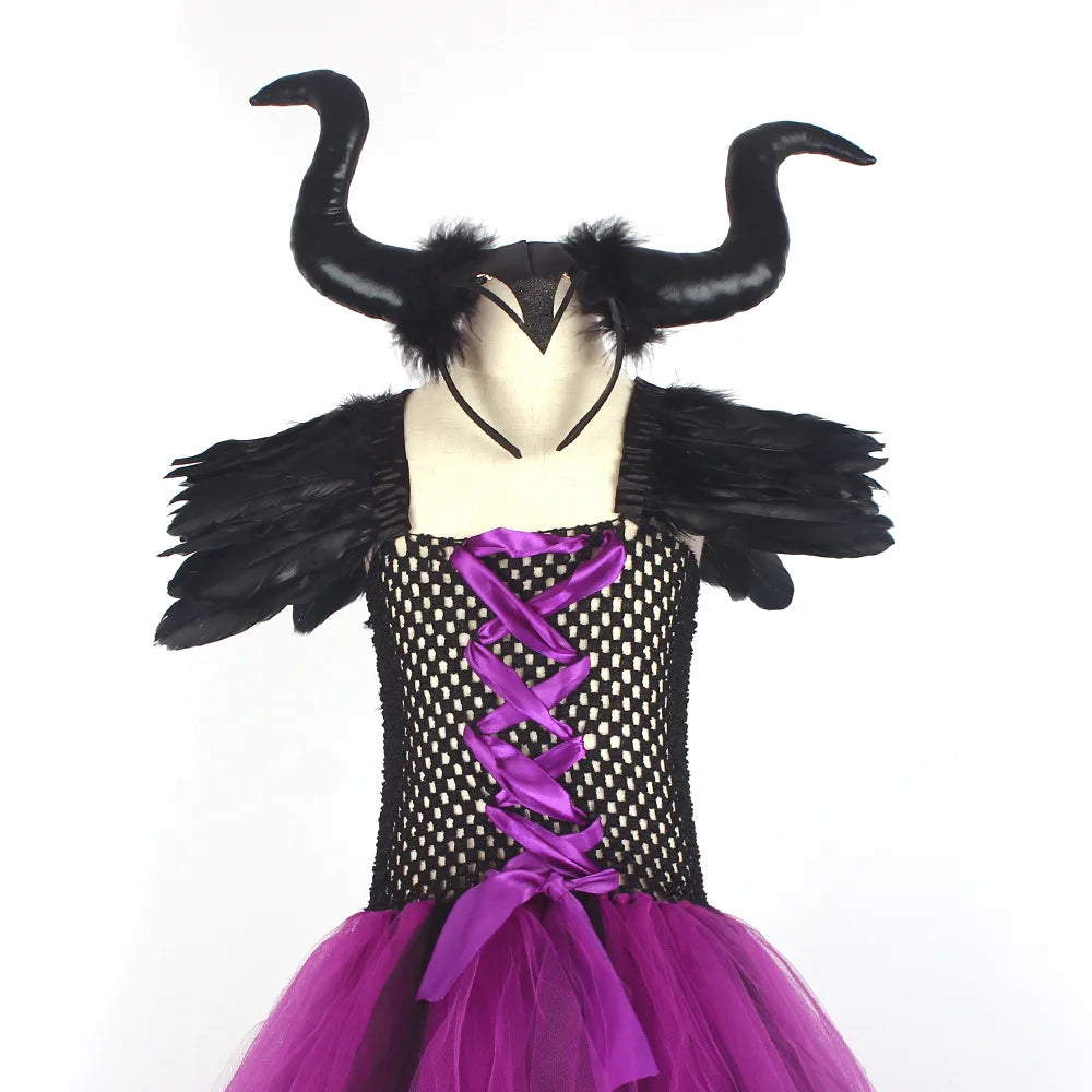 Purple Witch Costume for Girls - Spooky Princess Dress - Image 6