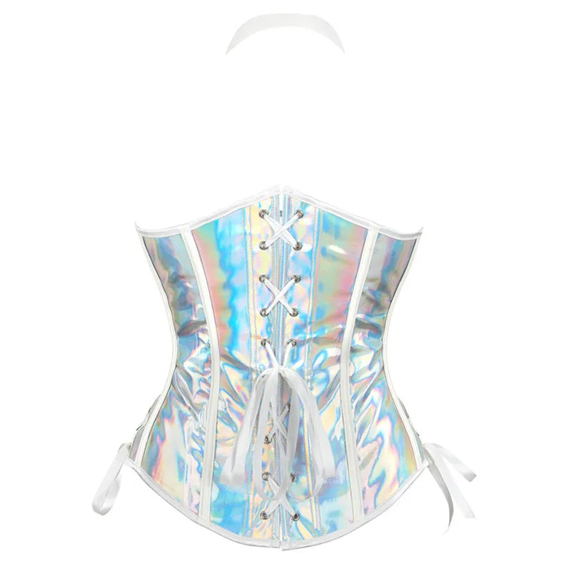 Steampunk Gothic Underbust Corset with Halter & Buckles - Image 3