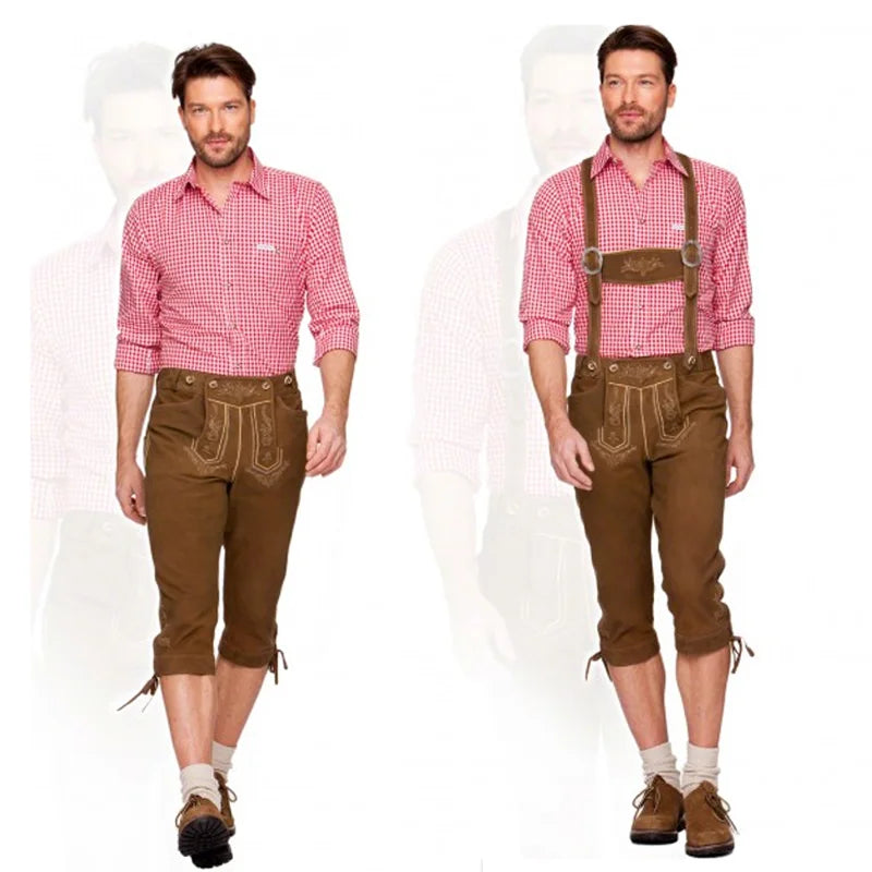 Traditional Bavarian Lederhosen Suspenders for Oktoberfest Costumes