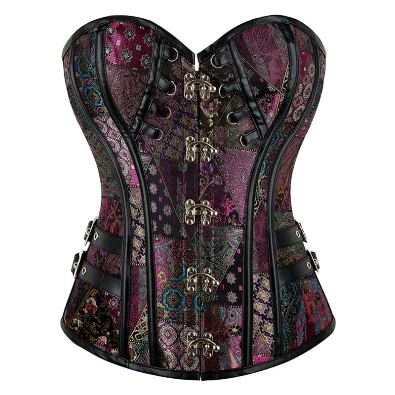Steampunk Overbust Corset - Retro Gothic Women's Clubwear - Image 43