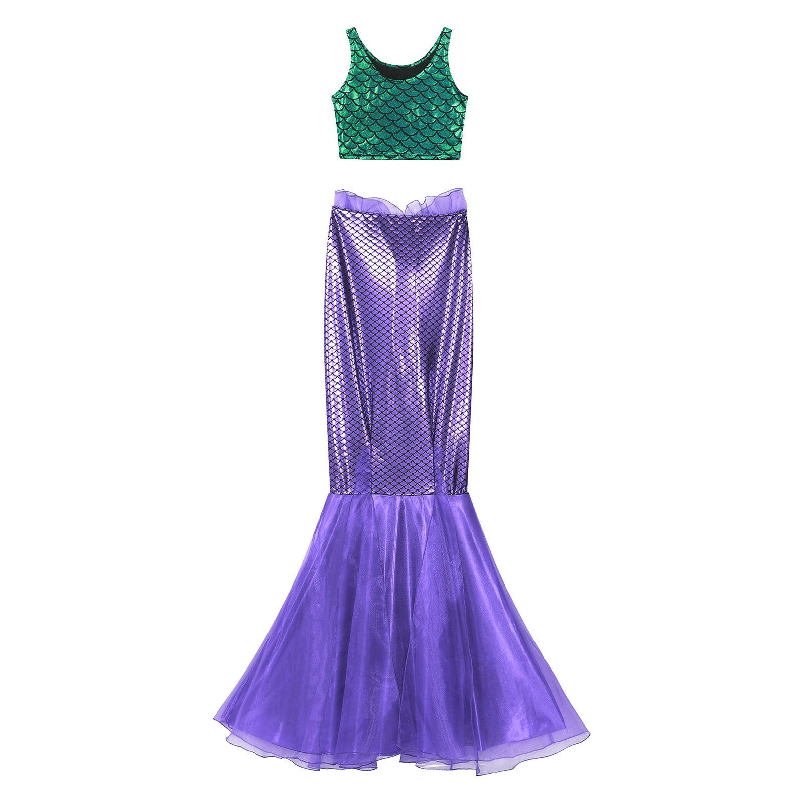 Women's Mermaid Cosplay Costume with Fishtail Skirt Set