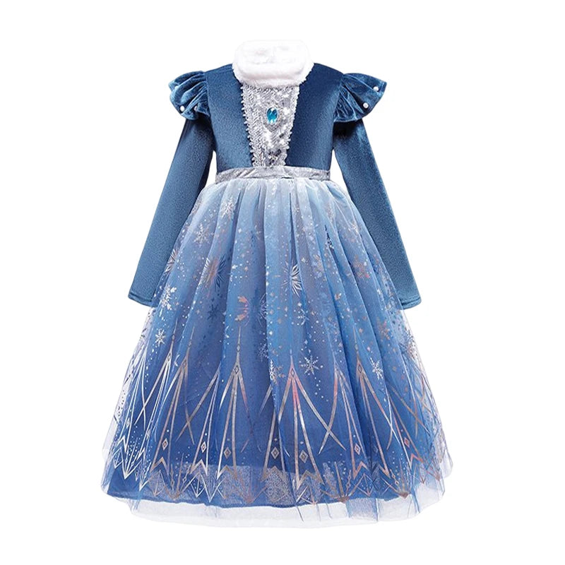 Frozen Winter Princess Dress for Girls - Cosplay Costume - Image 13
