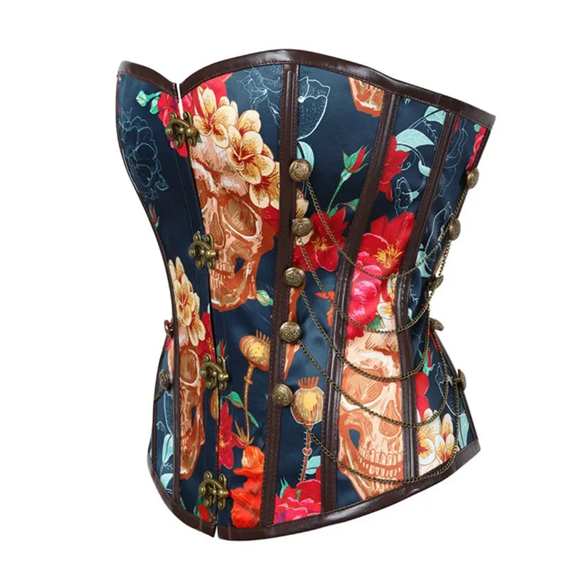 Steampunk Overbust Corset - Retro Gothic Women's Clubwear - Image 24
