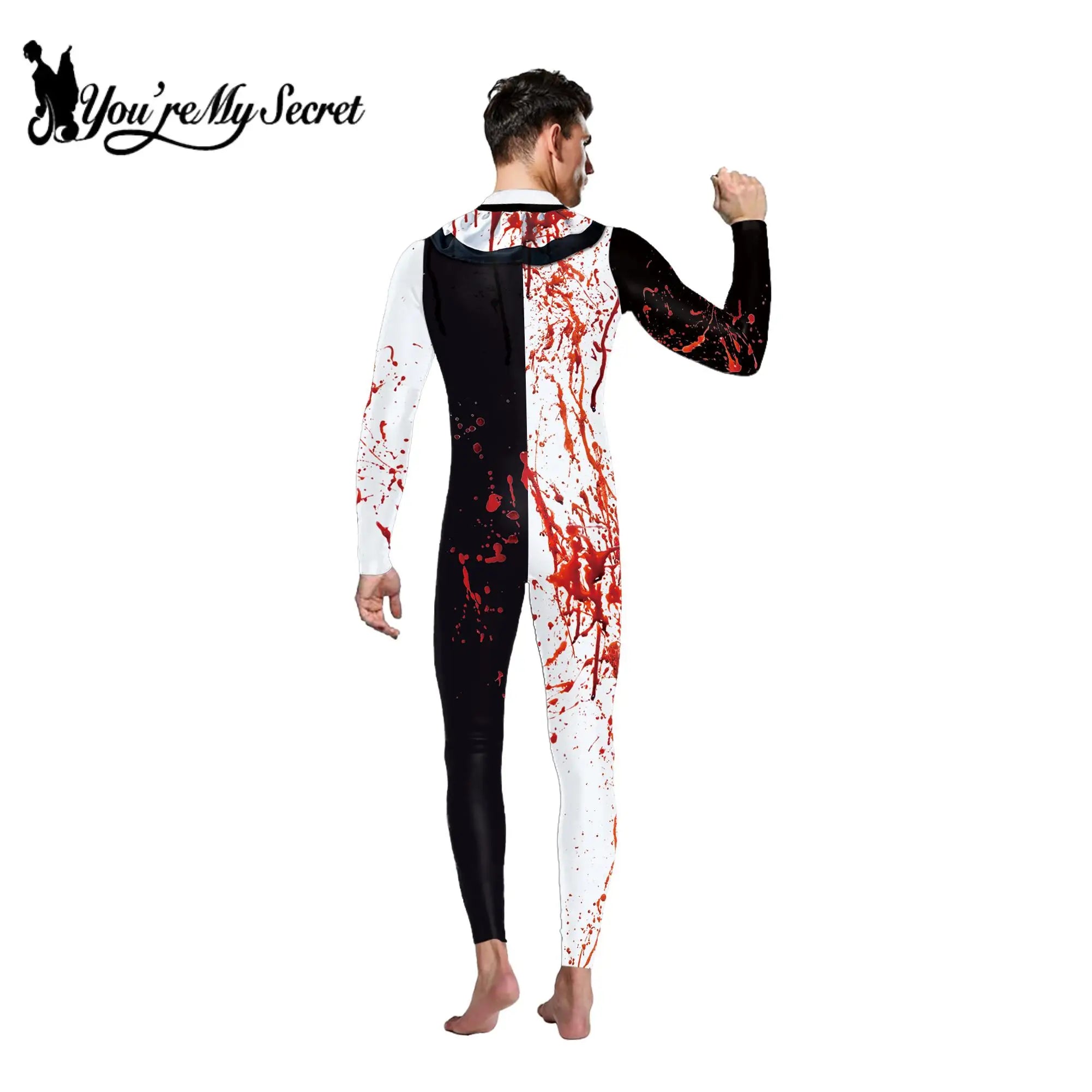 Terrifying Clown Costume Jumpsuit for Halloween Fun - Image 3