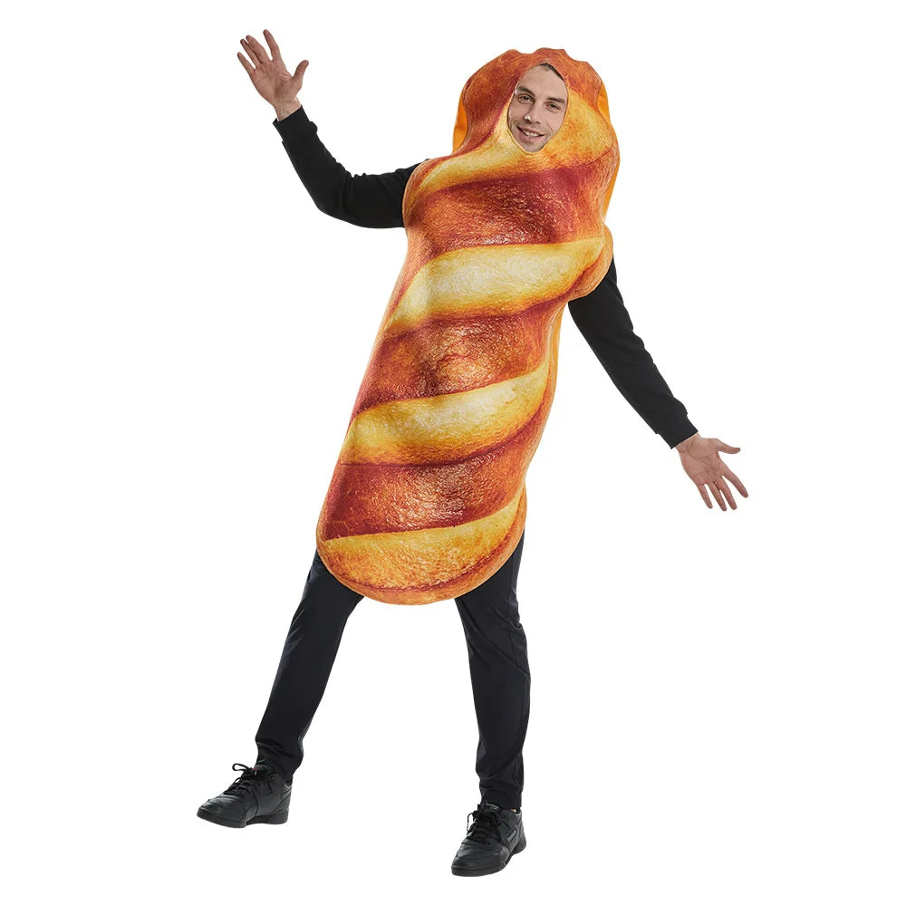 Unisex Bread Baguette Costume Jumpsuit for Parties - Image 4