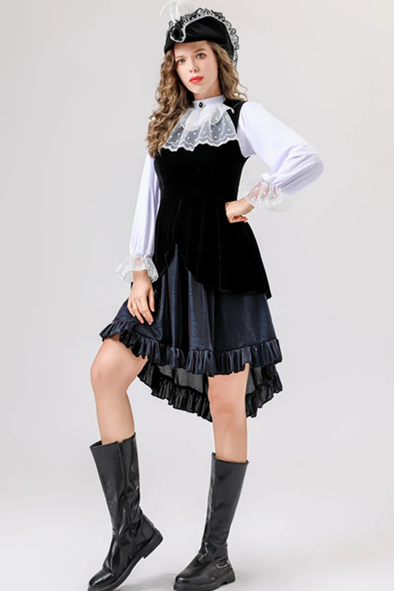 Vintage Caribbean Pirate Vampire Costume for Halloween Carnival - Image 10