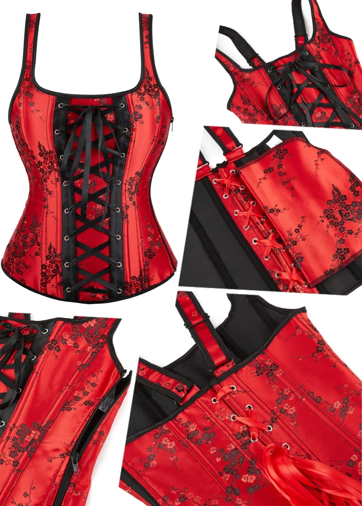 Floral Embroidery Corset Tops for Women - Slimming Bustiers - Image 5