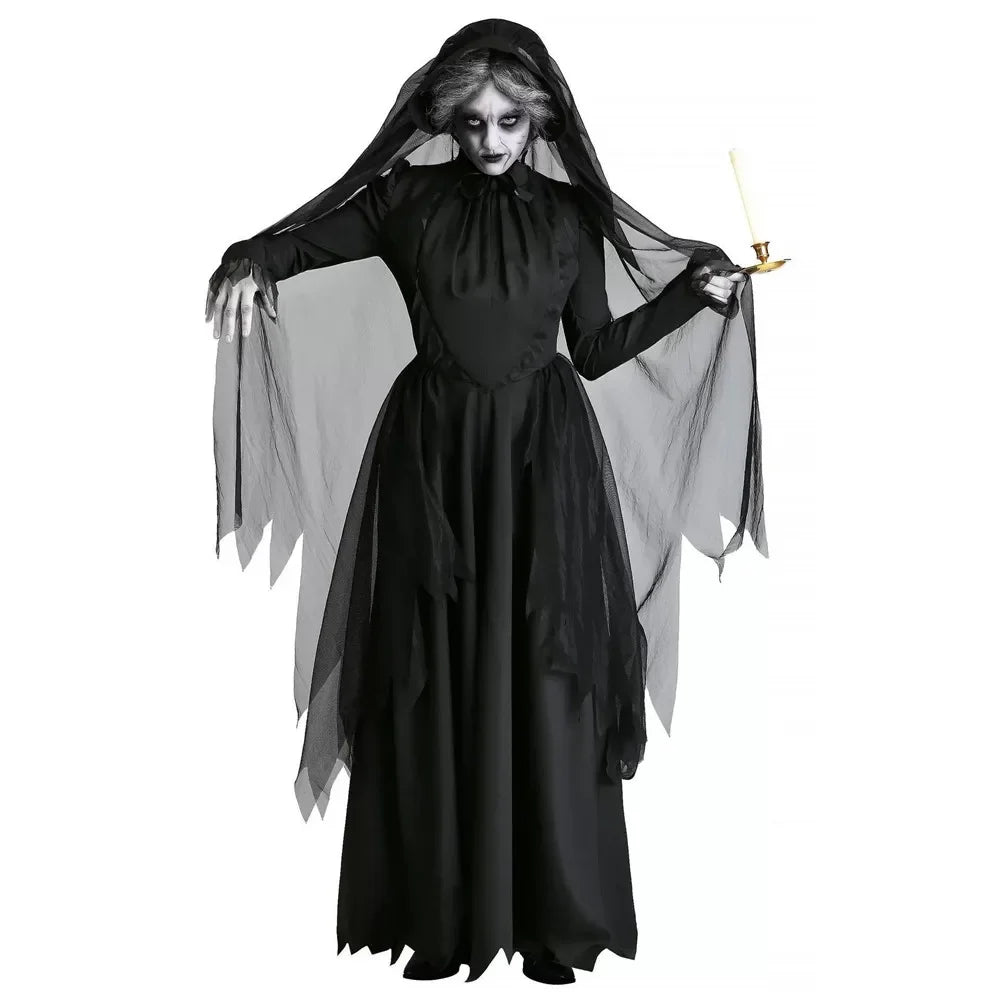 Haunting Zombie Bride Costume for Halloween Cosplay - Image 16