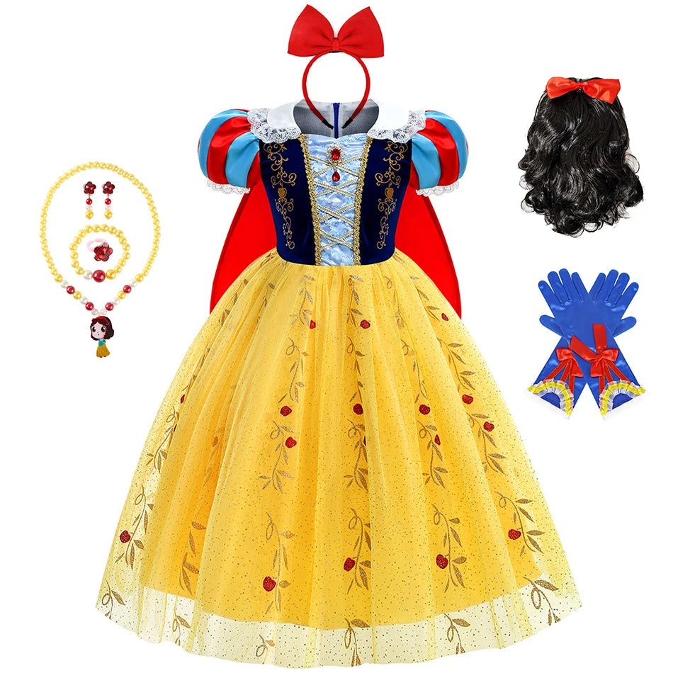 Deluxe Snow White Dress for Kids with Cloak - Image 52