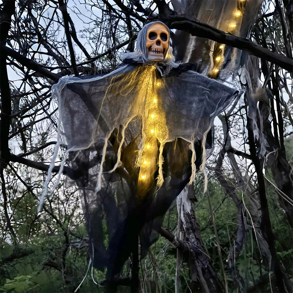 3-Piece LED Hanging Skeleton Ghost Decoration for Halloween Parties - Image 13