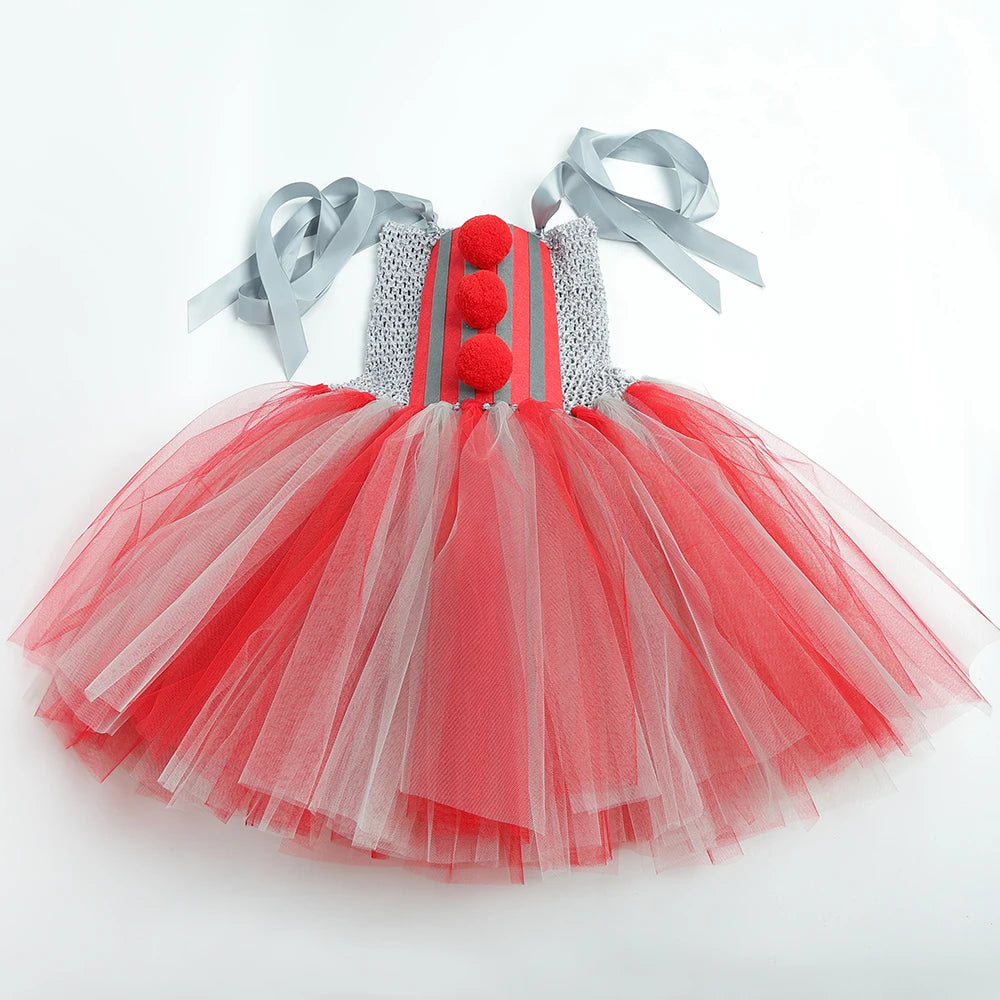 Creepy Clown Tutu Dress for Kids Halloween Costume - Image 12