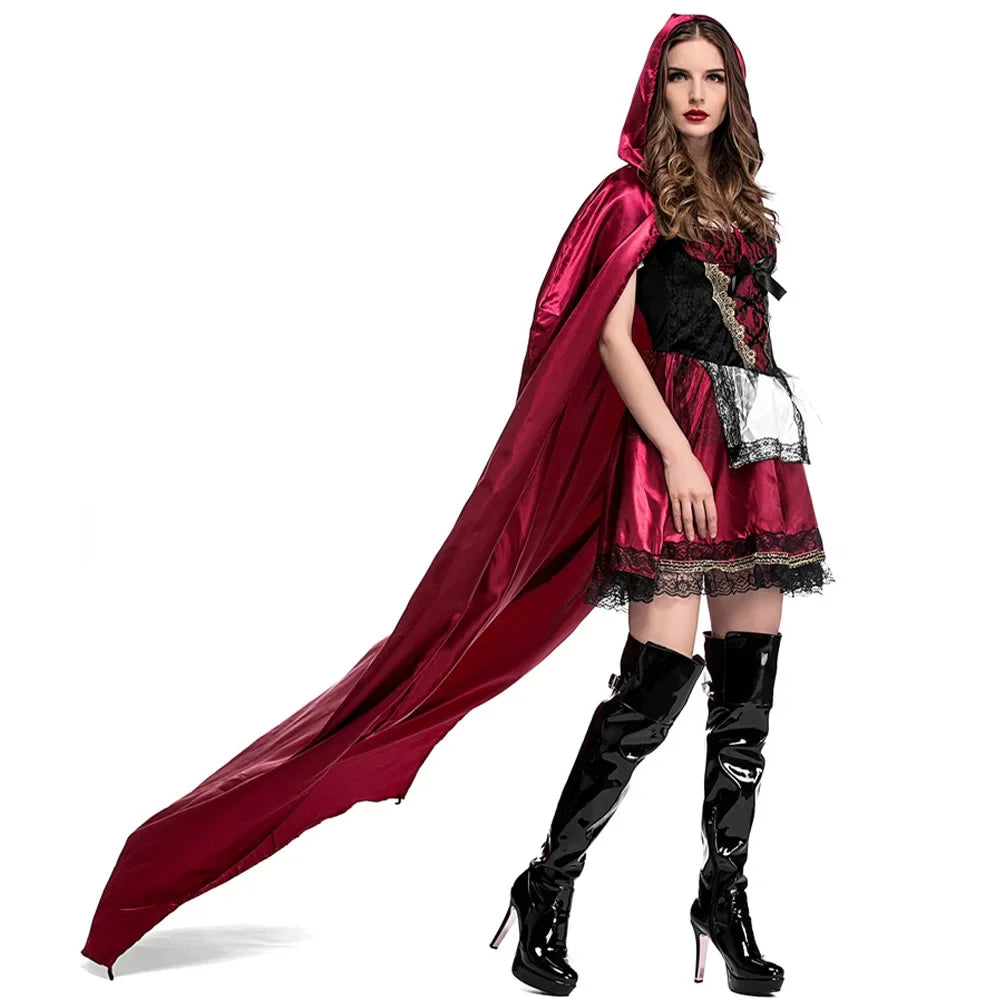 Enchanting Little Red Riding Hood Cosplay Dress & Cloak - Image 17