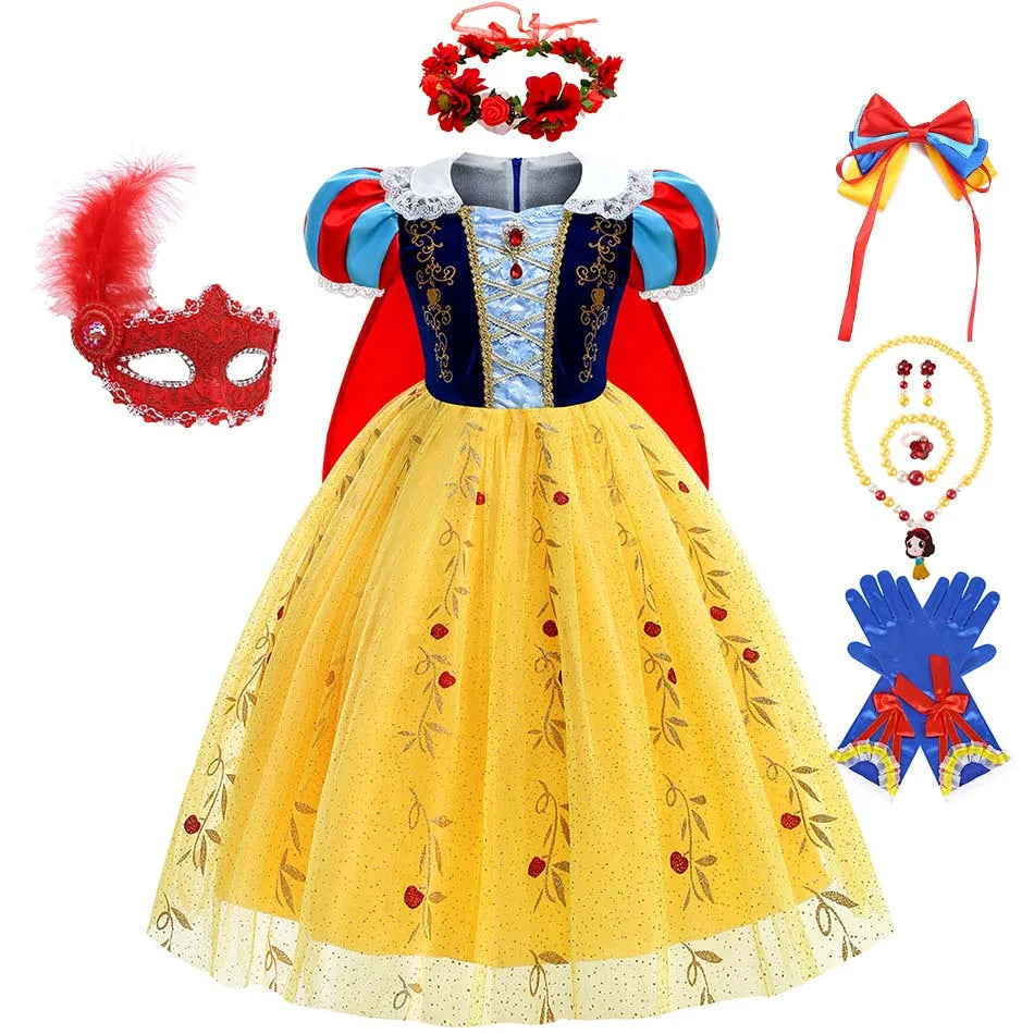 Deluxe Snow White Dress for Kids with Cloak - Image 12