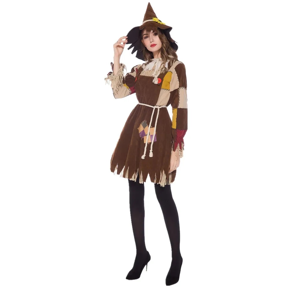 Spooky Parent-Child Scarecrow Circus Costume for Halloween - Image 11