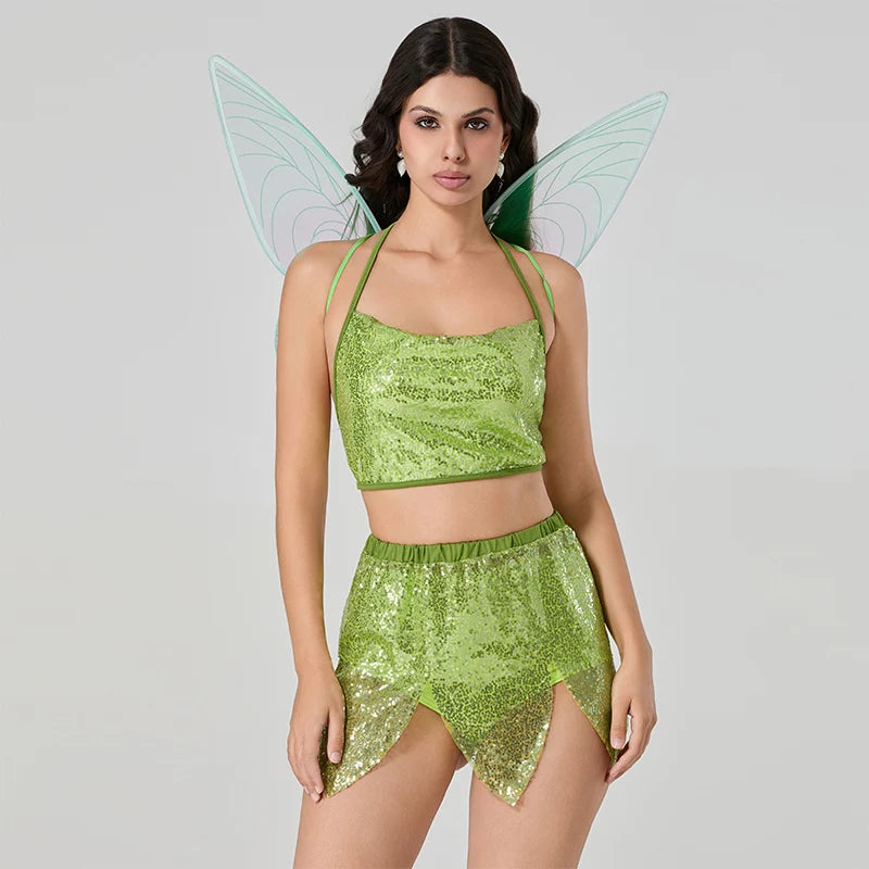 4pcs Women's Halloween Fairy Costume with Wings & Skirt - Image 8
