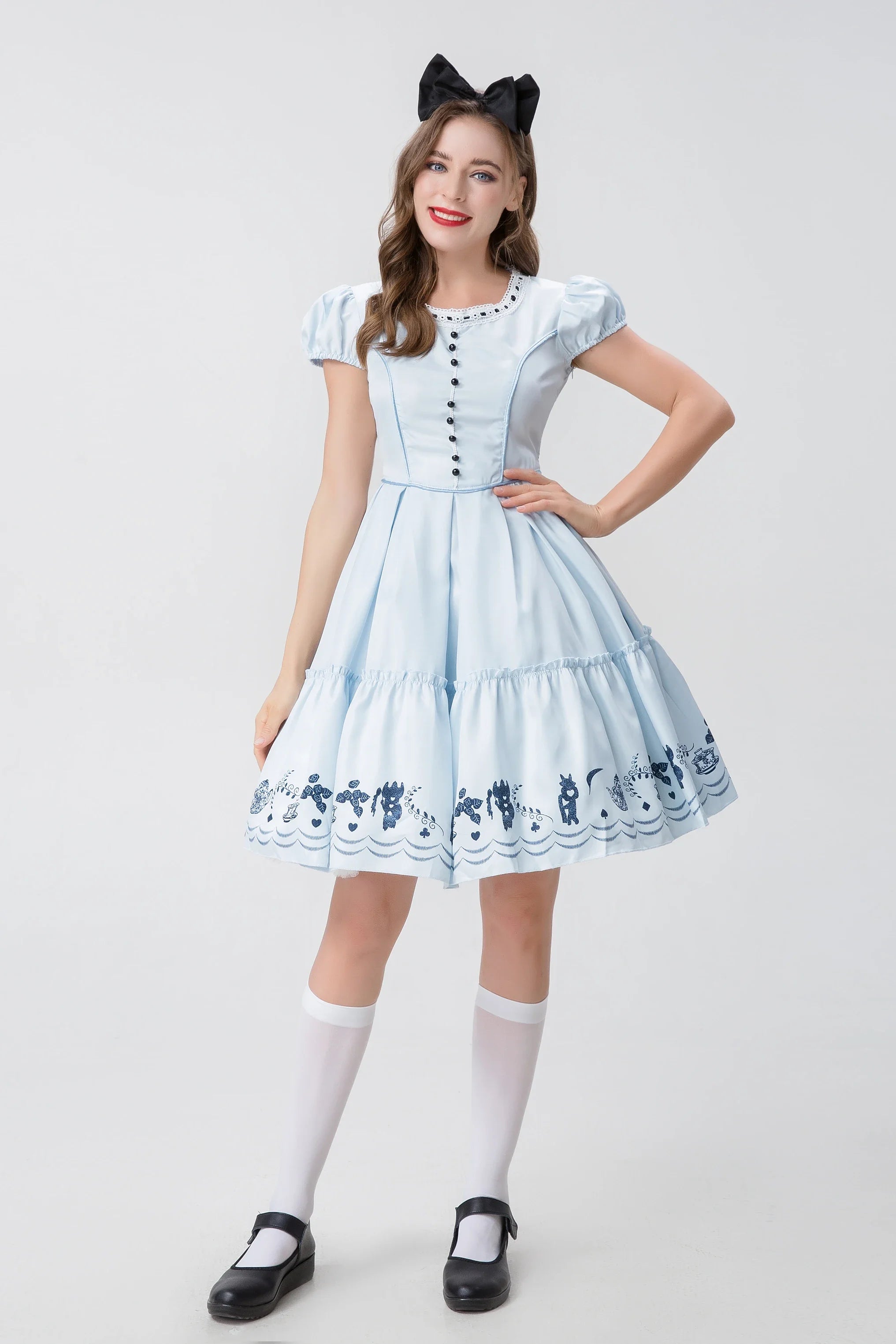 Halloween Alice in Wonderland French Maid Cosplay Costume - Image 3