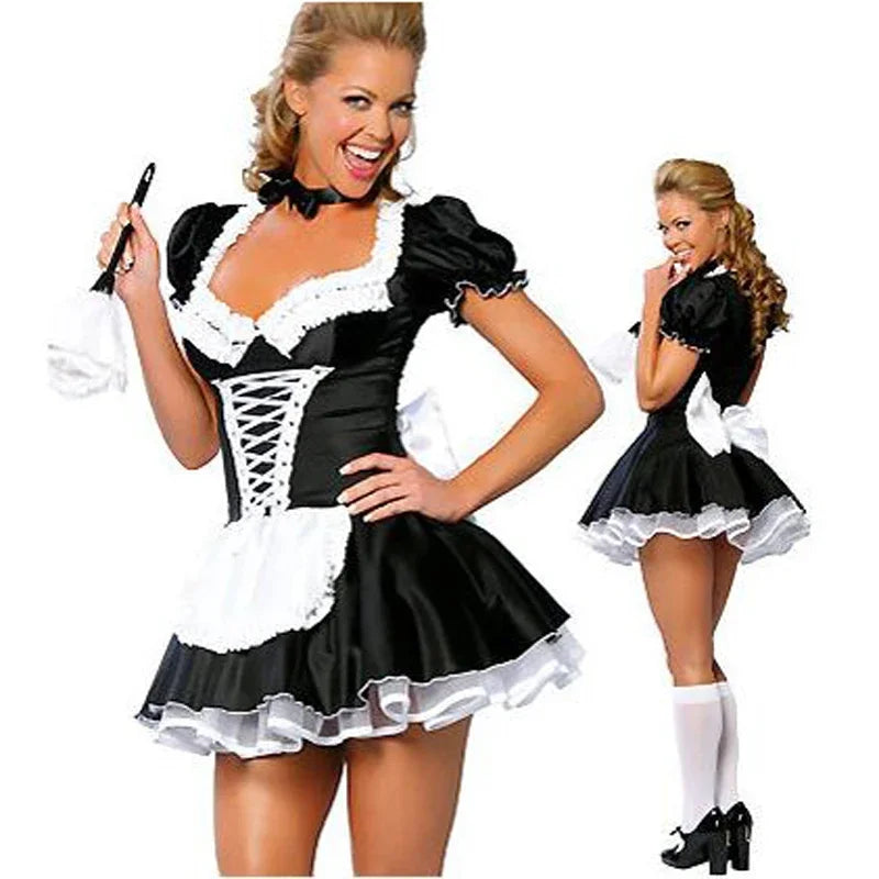 Plus Size Sexy French Maid Cosplay Costume for Halloween