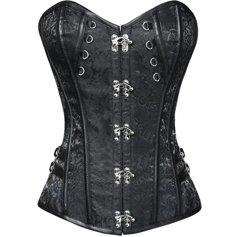 Steampunk Overbust Corset - Retro Gothic Women's Clubwear - Image 6