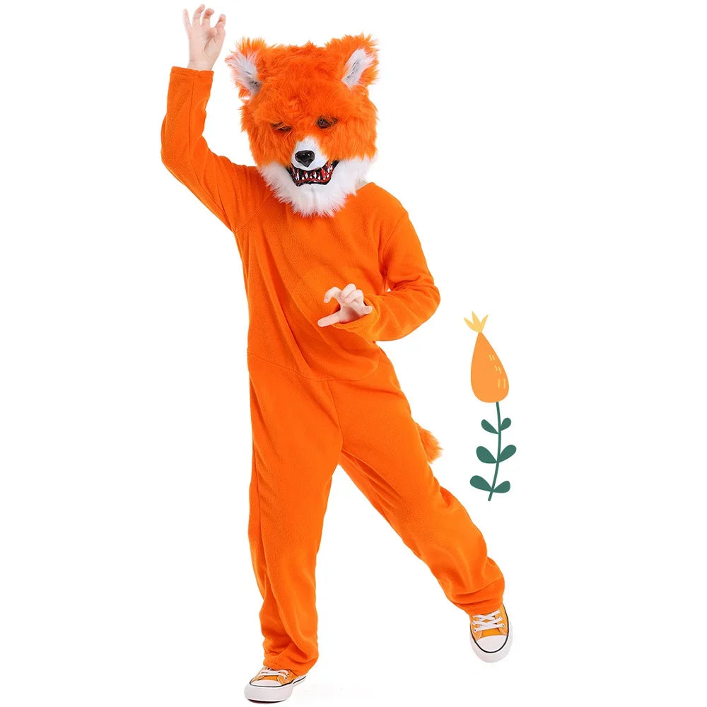Cunning Fox Jumpsuit Costume for Kids Halloween Dress Up - Image 9