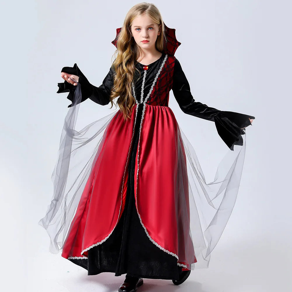 Girls Vampire Dress Up Costume for Halloween Fun - Image 5