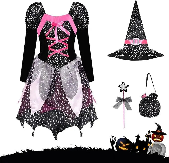 Baby Girls LED Witch Costume for Halloween Party Fun - Image 16
