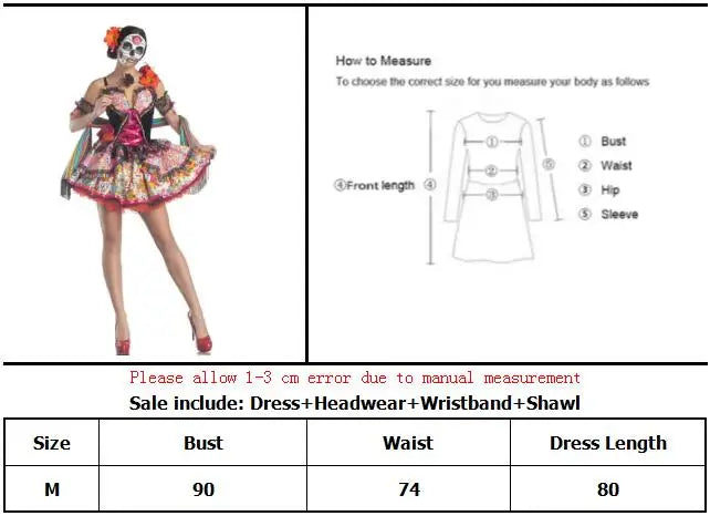 Skull Flower Fairy Ghost Bride Costume for Halloween - Image 7
