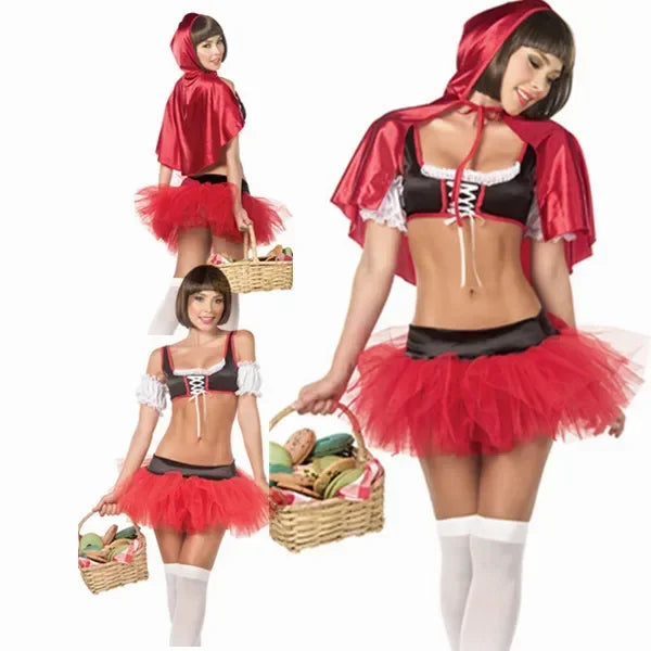 Modern Little Red Riding Hood Cloak Costume for Adults - Image 3