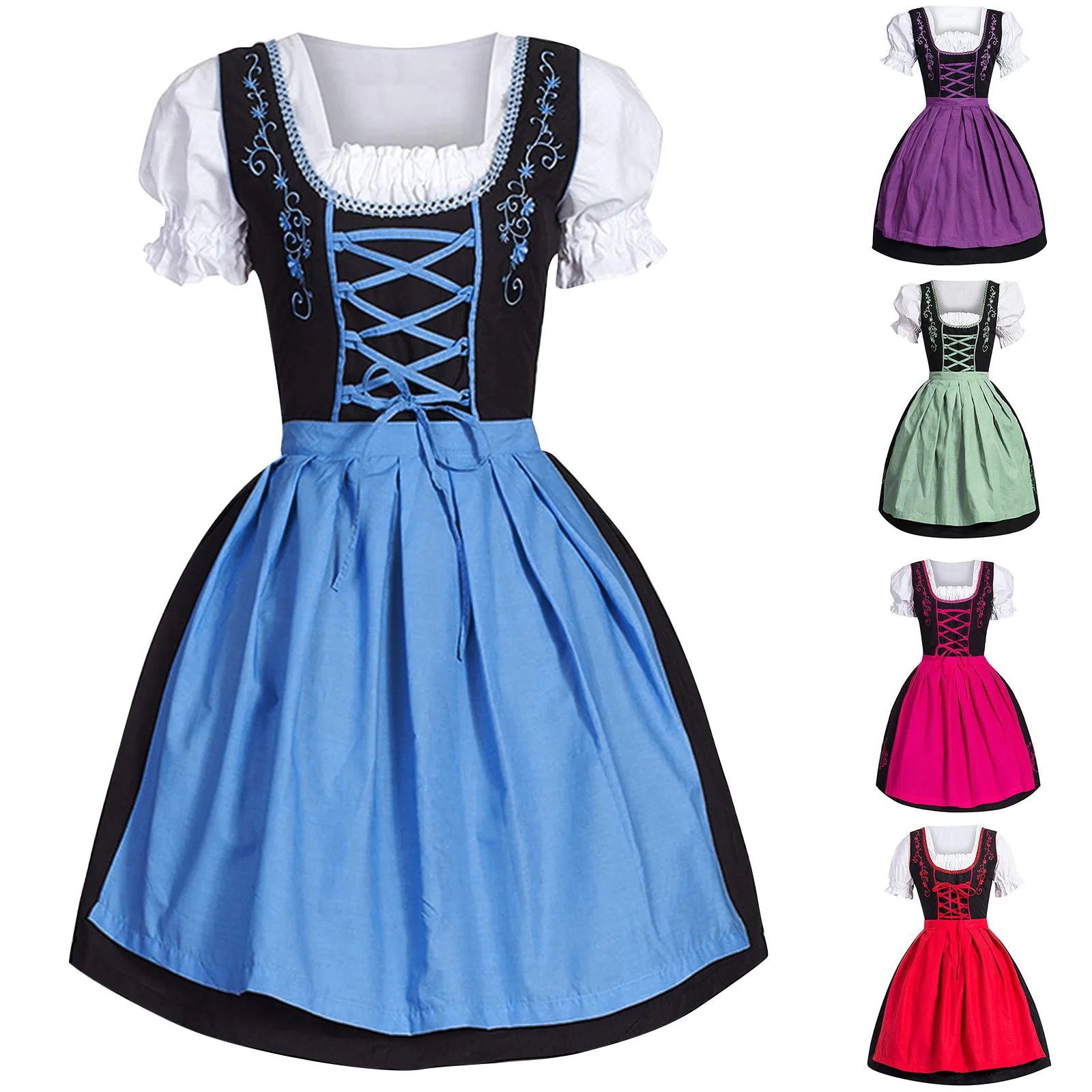 Square Neck German Dress for Oktoberfest Celebrations - Image 9