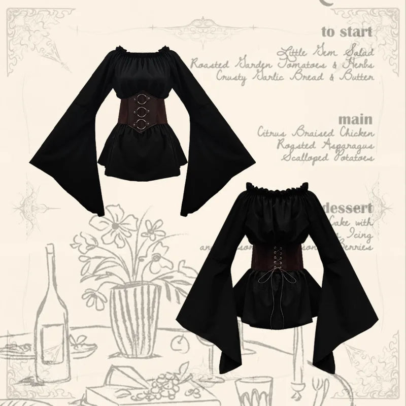 Medieval Long-Sleeved Blouse Costume for Pirates and Renaissance - Image 17
