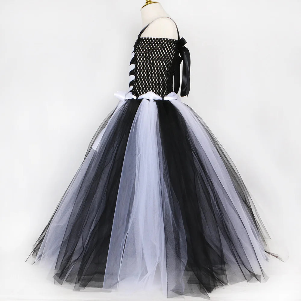 Kids Skeleton Costume - Spooky Tutu Dress for Halloween - Image 12
