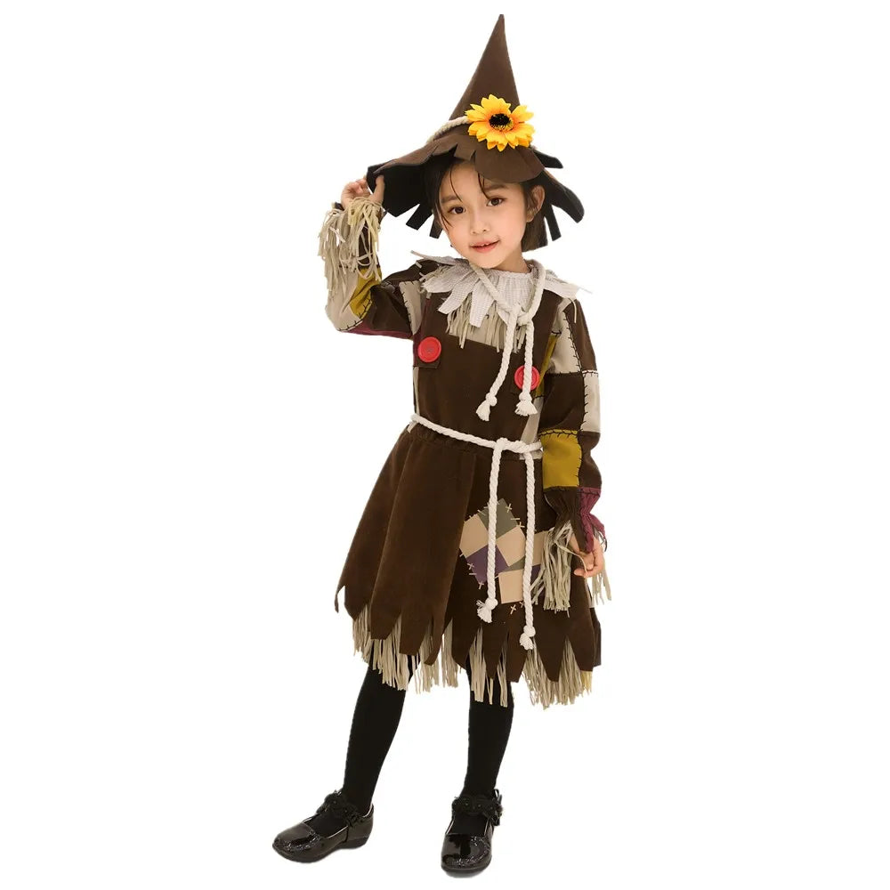 Spooky Parent-Child Scarecrow Circus Costume for Halloween - Image 16