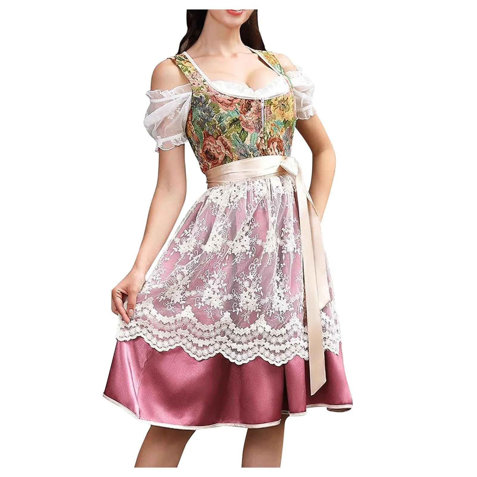Festive Bavarian Dirndl Dress for Oktoberfest & Halloween Fun - Image 7