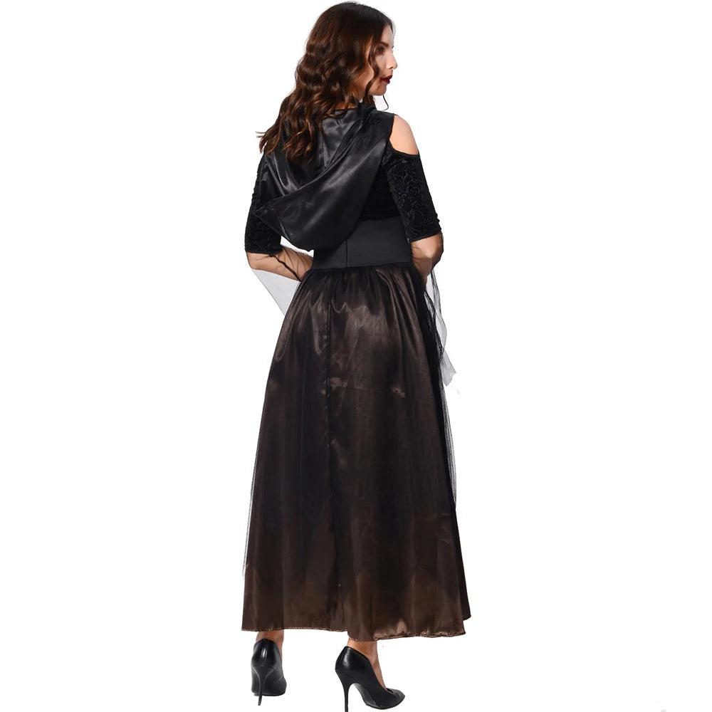 Women's Black Devil Witch Costume for Halloween Parties - Image 7