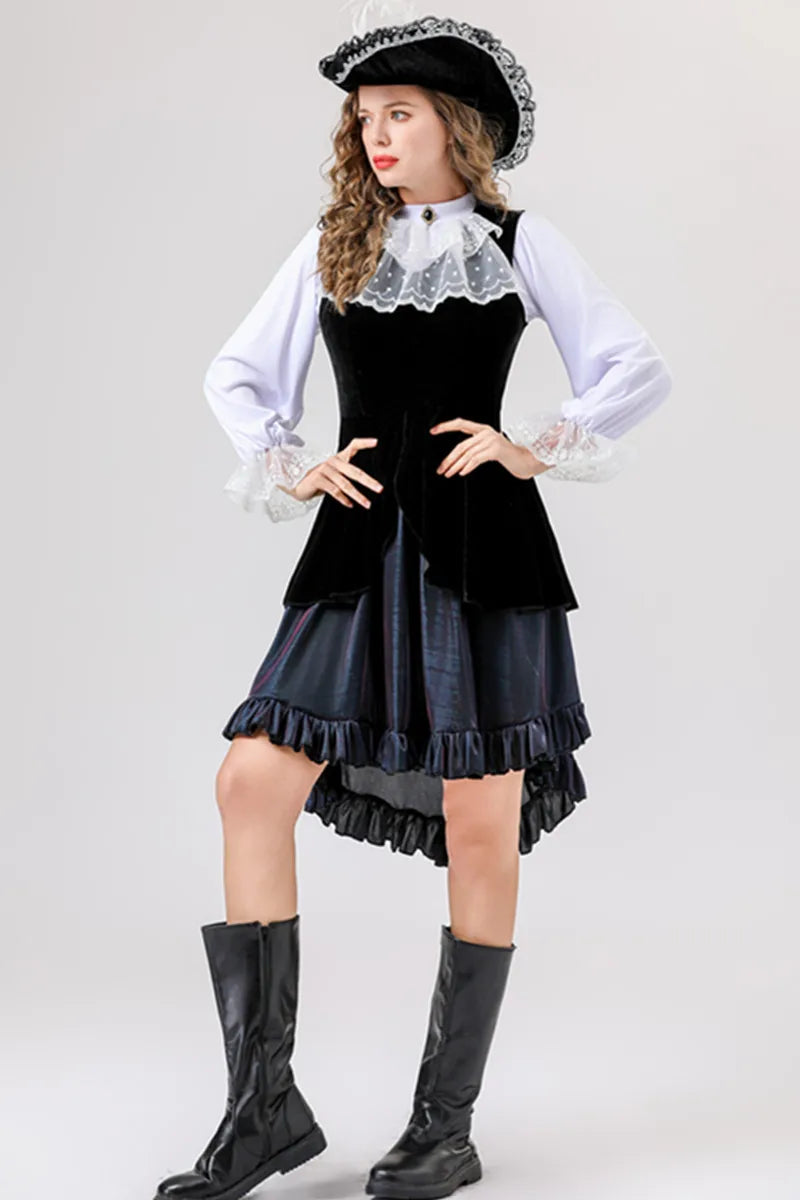 Vintage Caribbean Pirate Vampire Costume for Halloween Carnival - Image 13