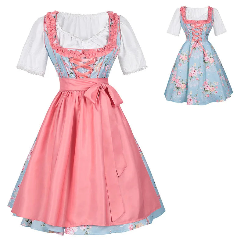 Authentic Bavarian Dirndl Costume for Oktoberfest Events