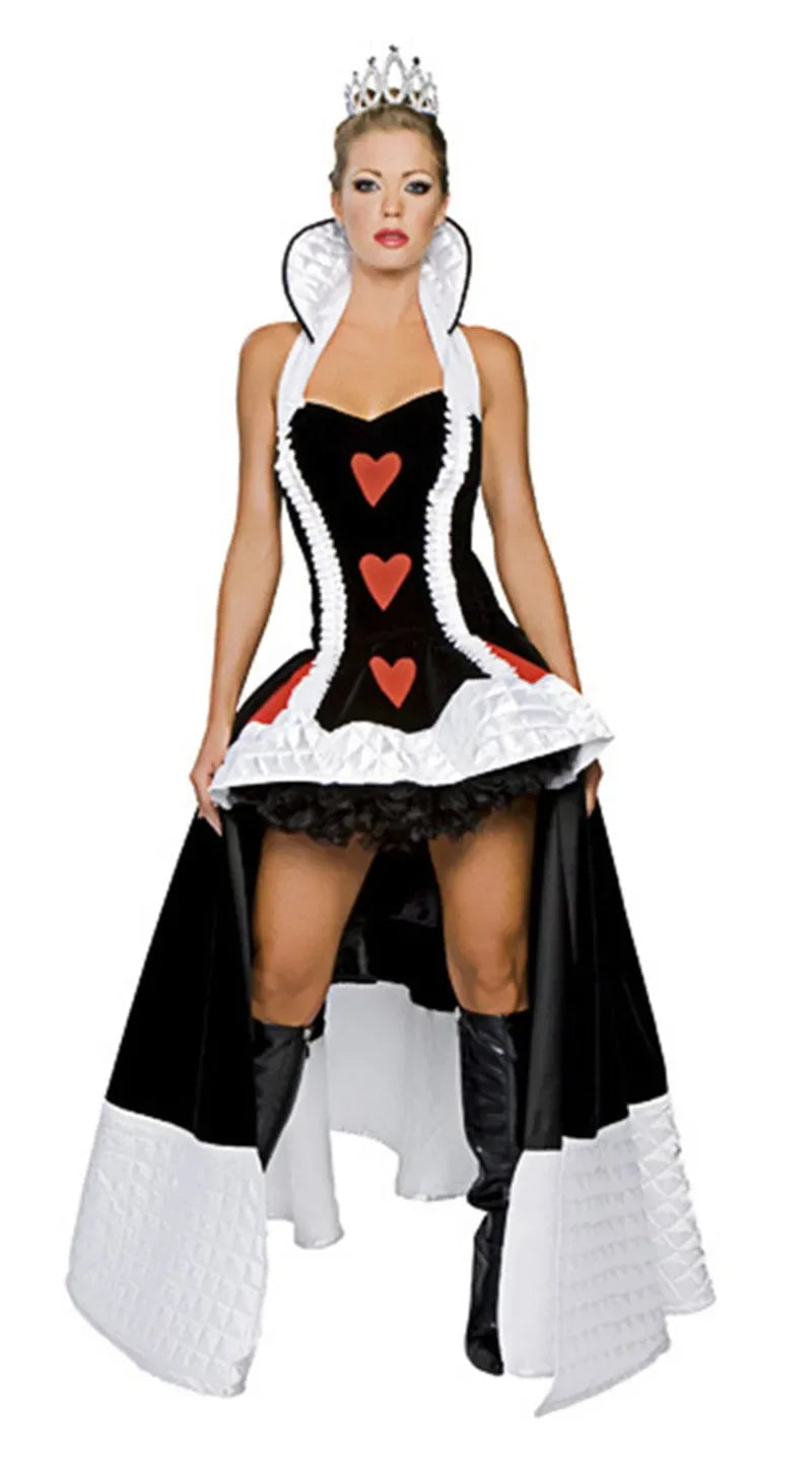 Adult Queen of Hearts Costume with Crown - Fancy Dress